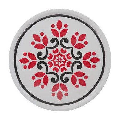 Piatto Pizza Dim.Diam. 33 cm Calliope Z125 Nero/Rosso porcellana Napoli Saturnia