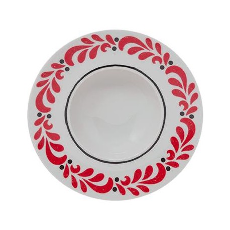 Coppa Bowl-K Dim.diam. 27.5 cm Calliope Z125 Nero/Rosso Porcellana Napoli Saturnia