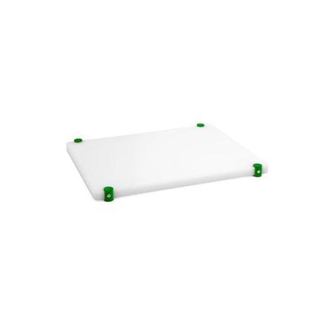 Tagliere polietilene Con piedini DIM.60x40 cm spessore 2 cm colore bianco/verde Chef