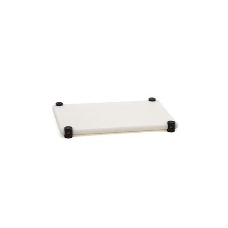 Tagliere polietilene Con piedini DIM.30x20 cm spessore 1,5 cm colore bianco/nero Chef