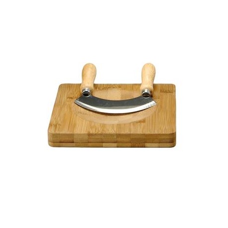 Tagliere Quadro Bamboo dim.20x20 cm Con Mezzaluna  MB3121