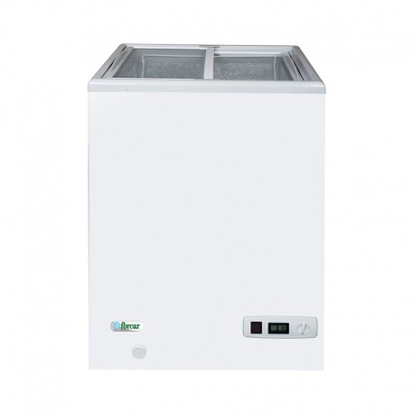 Congelatore a pozzetto apertura superiore  lamiera verniciata bianca+alluminio goffrato Lt 97 Temp.≤ -18 dim.mm.580x520x810(h)