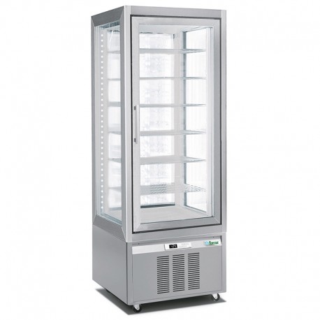 Armadio pasticceria refrigerato ventilato alluminio anodizzato 1 porta vetro Lt 420 temp.-2°C / +15°C dim.mm.700x650x1900(h)