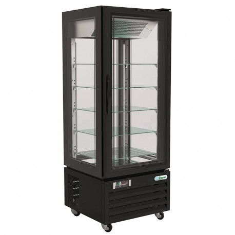 Vetrina espositiva refrigerata ventilata lamiera verniciata 1porta vetro luci led Lt431 temp.-18°C/-22°C dim.mm.650x650x1950(h)