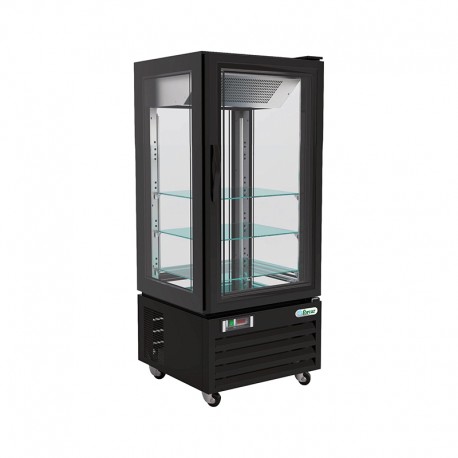 Vetrina espositiva refrigerata ventilata lamiera verniciata 1porta vetro luci led Lt280 temp.+2°C/+8°C dim.mm.650x650x1500(h)