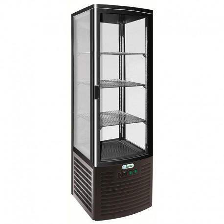 Vetrina espositiva refrigerata ventilata lamiera verniciata 1 porta vetro luci led Lt 235 temp.+2°C/+8°C dim.mm.515x485x1695(h)