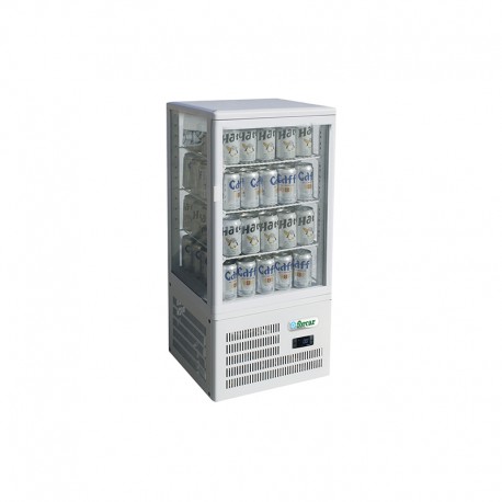 Vetrina espositiva refrigerata ventilata lamiera verniciata 1porta vetro luci led Lt 98 temp.+2°C / +8°C dim.mm.428x386x1150(h)