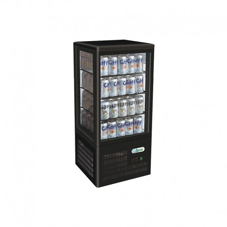 Vetrina espositiva refrigerata ventilata lamiera verniciata 1porta vetro luci led Lt 98 temp.+2°C / +8°C dim.mm.428x386x1150(h)