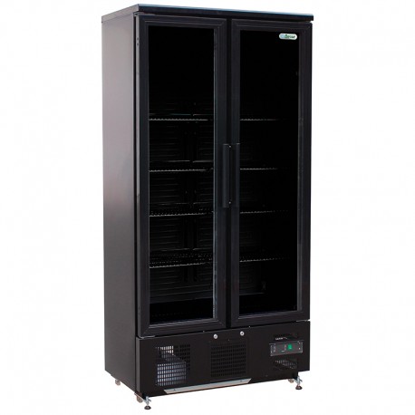 Vetrina bottle cooler statica lamiera verniciata 2 porte vetro luci interna Lt 315 temp.+2°C/+8°C dim.mm.920x514x1880(h)