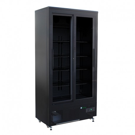 Vetrina bottle cooler statica lamiera verniciata 2 porte vetro luci interna Lt 315 temp.+2°C/+8°C dim.mm.920x514x1880(h)