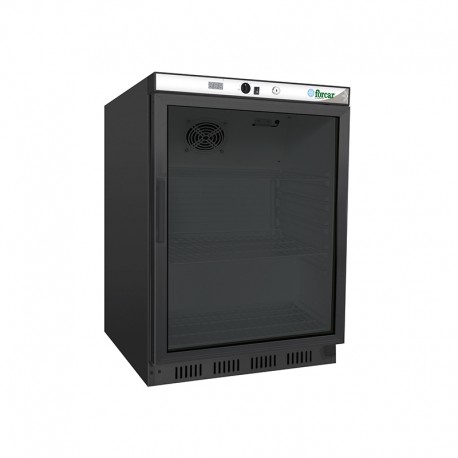 Vetrina bottle cooler ventilata lamiera verniciata 1 porta vetro luci led Lt 130 temp.+2°C/+8°C dim.mm.600x585x855(h)