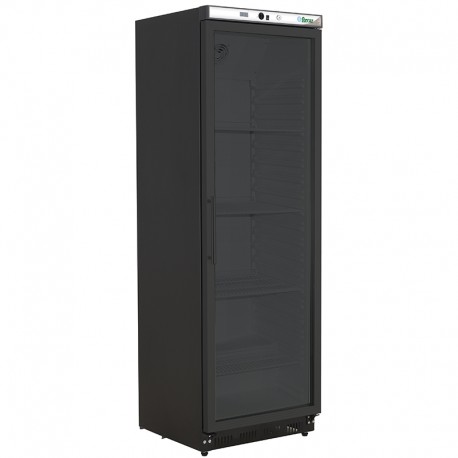 Vetrina bottle cooler ventilata lamiera verniciata 1 porta vetro luci led Lt 340 temp.-18°C/-22°C dim.mm.600x585x1855(h)