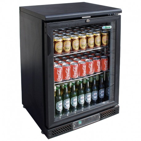 Vetrina bottle cooler ventilata lamiera verniciata 1 porta vetro luci interna Lt 129 temp.+2°C / +8°C dim.mm.600x535x870(h)