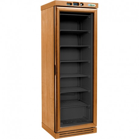 Cantinette per vini refrigerate statiche in legno 1 porta vetro luci led Temp.-18°C / -22°C dim.mm.640x610x1860(h)