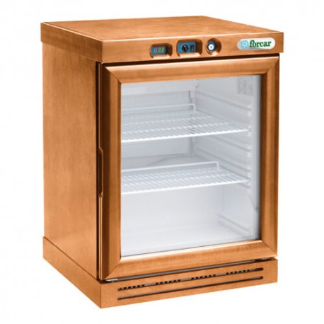 Cantinette per vini refrigerate statiche in legno 1 porta vetro luci led Temp.+2°C/+8°C dim.mm.640x610x870(h)