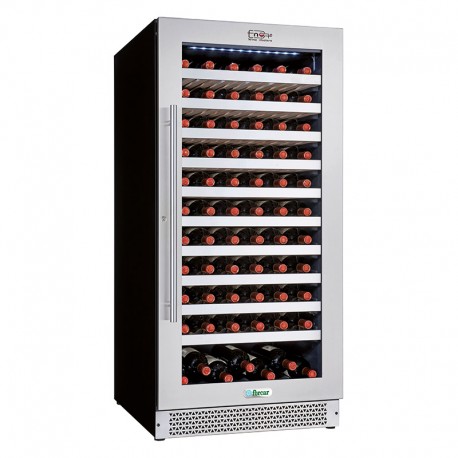Cantinette per vini refrigerate ventilate enolo acciaio inox 1 porta vetro luci led Temp.+5°C / +18°C dim.mm.595x710x1270(h)