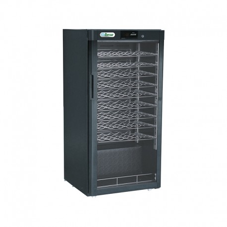 Cantinette per vini refrigerate statiche in alluminio 1 porta vetro luci led Temp.+5°C/+18°C dim.mm.600x603x1260(h)
