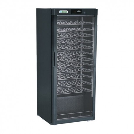 Cantinette per vini refrigerate statiche in alluminio 1 porta vetro luci led Temp.+5°C/+18°C dim.mm.600x603x1560(h)