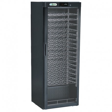 Cantinette per vini refrigerate statiche in alluminio 1 porta vetro luci led Temp.+5°C/+18°C dim.mm.600x603x1860(h)