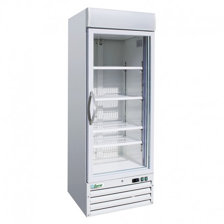 Vetrina espositiva refrigerata ventilata verniciata 1 porta vetro luci interne Lt 578 temp.-18°C / -22°C dim.mm.680x700x2000(h)