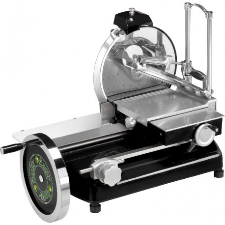 Affettatrice a volano struttura verniciata a fuoco lama dim.diam.mm.300 dim.mm.720x600x500(h)
