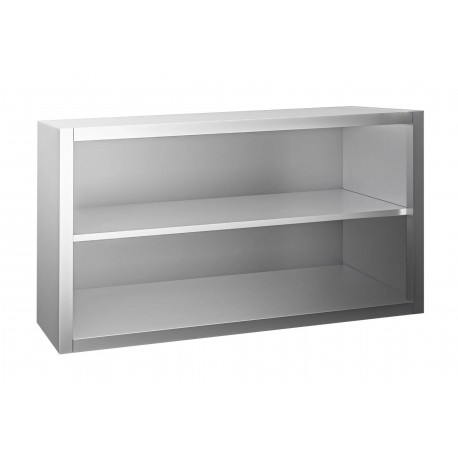 Pensile a giorno in acciaio inox con 1 ripiano dim.cm.180x40x65h