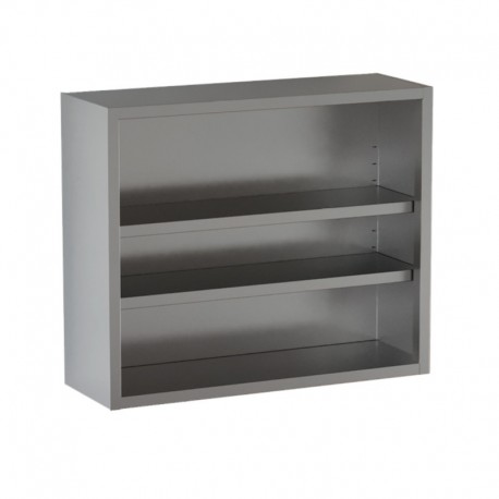 Pensile a giorno in acciaio inox con 2 ripiani dim.cm.100x40x100h