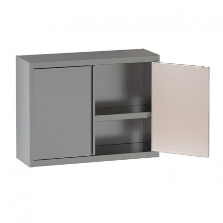 Pensile in acciaio inox con 2 porte a battente e 1 ripiano dim.cm.120x40x65h