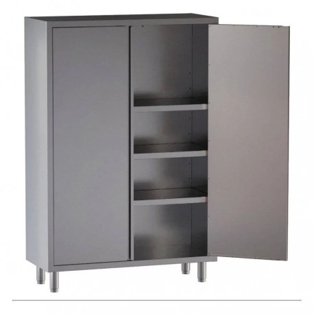 Armadio in acciaio inox con 2 porte a battente e 3 ripiani dim.cm.100x50x180h