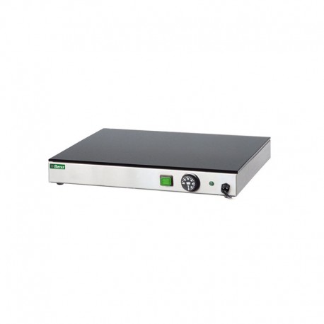 Piano caldo in acciaio inox con piano in vetro temperato e termostato potenza 1000 W dim.cm.81x61x7(h)