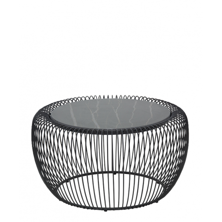 Tavolino Struttura in metallo verniciato piano in gres dim.Ø 70 × H39 cm