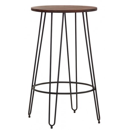 Tavolo struttura in metallo verniciato piano in legno d’olmo dim.Ø 60 x H 105 cm