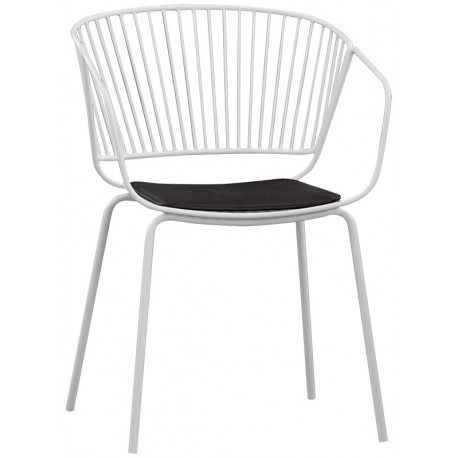 Poltroncina struttura in metallo verniciato cuscino in ecopelle