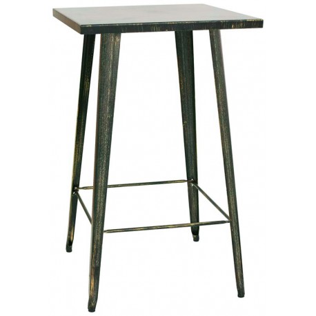 Tavolo ​struttura in metallo verniciato effetto anticato dim.cm.65x65xH107