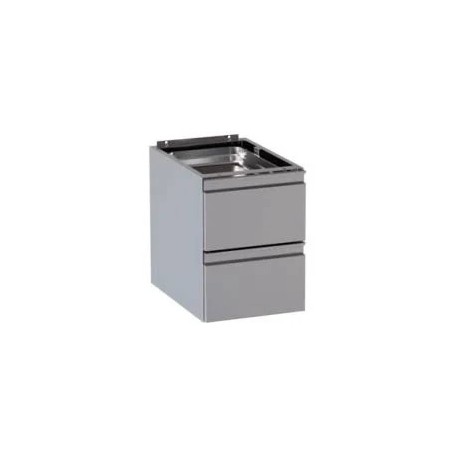 Cassettiera in acciaio inox a 2 cassetti dim.cm.40x68x57h