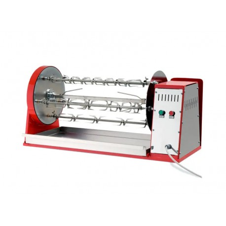 Girarrosto a legna 4 spiedi 16 polli in acciaio inox dim.cm.110x55x64h