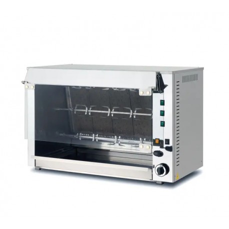 Girarrosto verticale a gas 4 spiedi 20 polli in acciaio inox dim.cm.114x50x90h