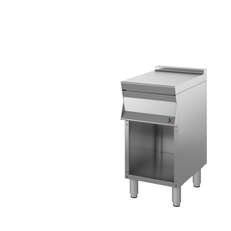 Base neutra su armadio a giorno in acciaio inox dim.cm.45x90x85/90h