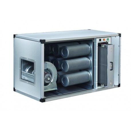 Ventilatore centrifugo cassonato a carbone attivo portata aria 6000 m³/h rpm 900 monofase dim.mm.1280x1700x810h