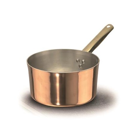 Casseruola Alta 1 Manico 28 cm Rame Liscio Stagnato - 2 mm ALCU105 Agnelli