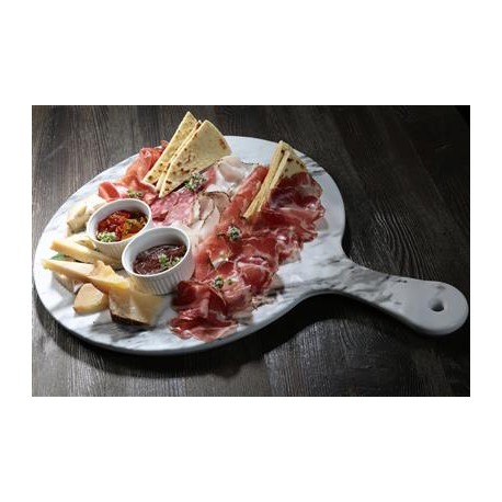Tagliere Tondo Con Manico 32 cm Melamina Marmo YML18634