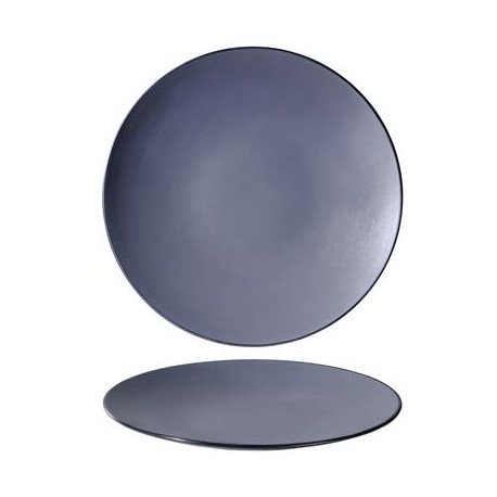 Piatto Piano Coupe 25.5 cm Melamina Bicolor Grey/Black YML-104