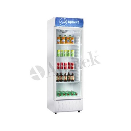 Vetrina espositiva refrigerata statica lamiera verniciata 1 porta vetro luci led Lt 375 temp.+0°C / +10°C dim.mm.615x601x1952h