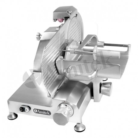 Affettatrice Verticale con piatto carne struttura in lega di alluminio Dim.diam.lama 300 mm. Dim.mm.520x610x500h