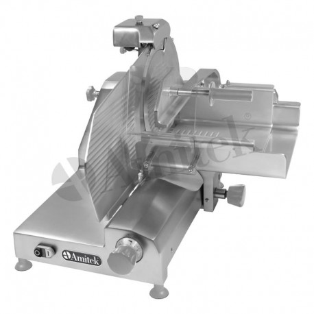 Affettatrice Verticale con piatto carne struttura in lega di alluminio Dim.diam.lama 370 mm. Dim.mm.650x820x640h