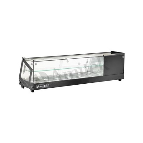Vetrina refrigerata per tapas statica temp.+0°C / +12°C capacita' 6 x GN1/3 h 40 mm.  dim.mm.1485x395x375h