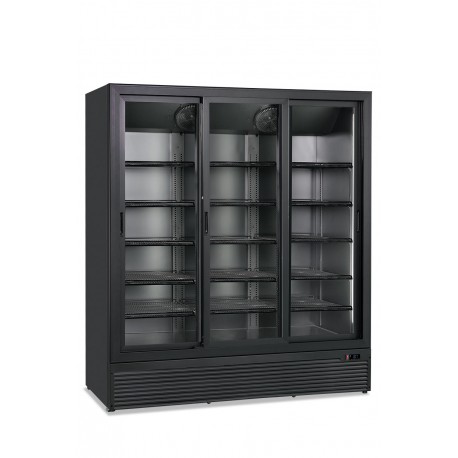 Frigo bibite doppia porta scorrevole ventilato lamiera verniciata luci led Lt 1131 temp.+0°C/+10°C dim.mm.1710x724,5x1976h