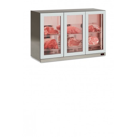 Frigo pensile conservazione carne inox luci led Lt 254 temp.-2°C/+10°C dim.mm.1350x565x852h