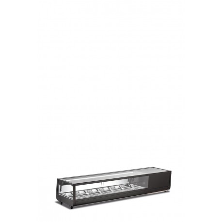 Vetrina refrigerata per sushi statica temp.0°C/+12°C capacita' n.6 x GN1/3 - 45 Lt dim.mm.1529x406x318(h)