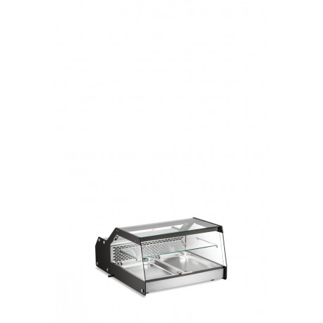 Vetrina refrigerata porte vetro scorrevoli statica in acciaio inox temp.+2°C/+12°C dim.mm.689x874x419h